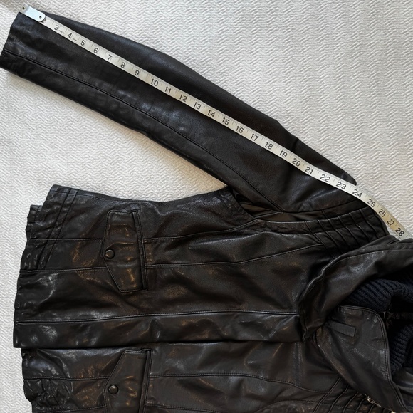 Mackage 3 in 1 Black Leather Jacket + Vest Soft Lambskin + Wool Women's Sz XS - Picture 14 of 16